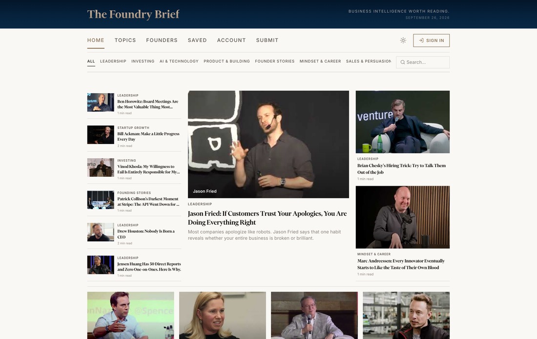 The Foundry Brief on desktop