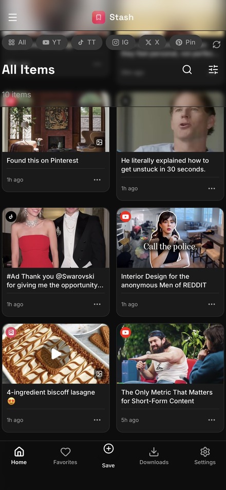 Stash on iPhone